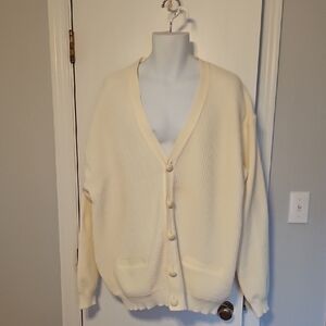 Bagazio Cream Button-Up Mens Sweater
